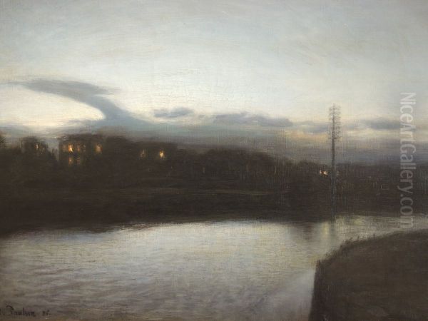 Aftenbillede Oil Painting by Julius Paulsen