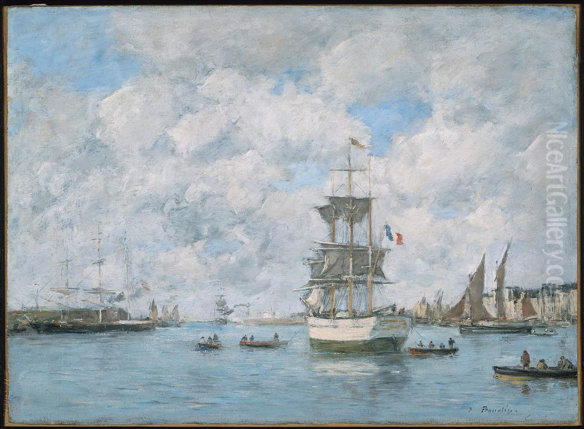 Port of Le Havre Oil Painting by Eugene Louis Boudin