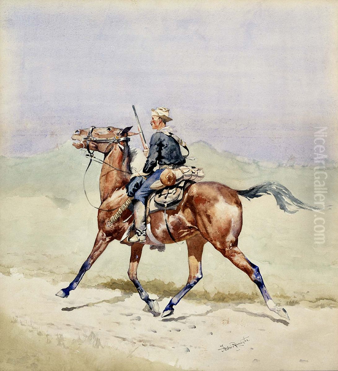 The Advance Guard Oil Painting by Frederic Remington