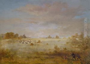 Elk Grazing on an Autumn Prairie