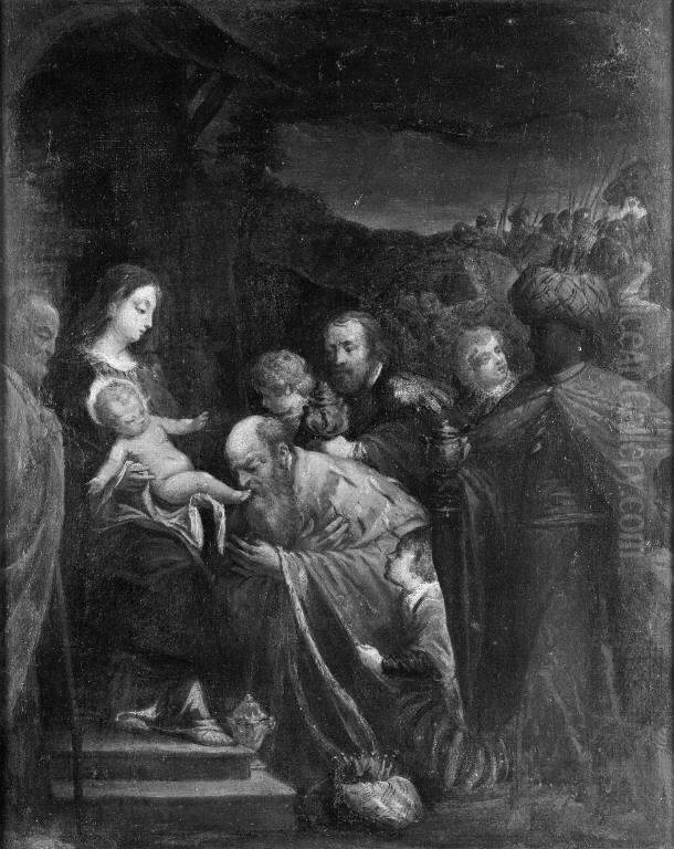 The Adoration of the Kings Oil Painting by Antonio Visentini