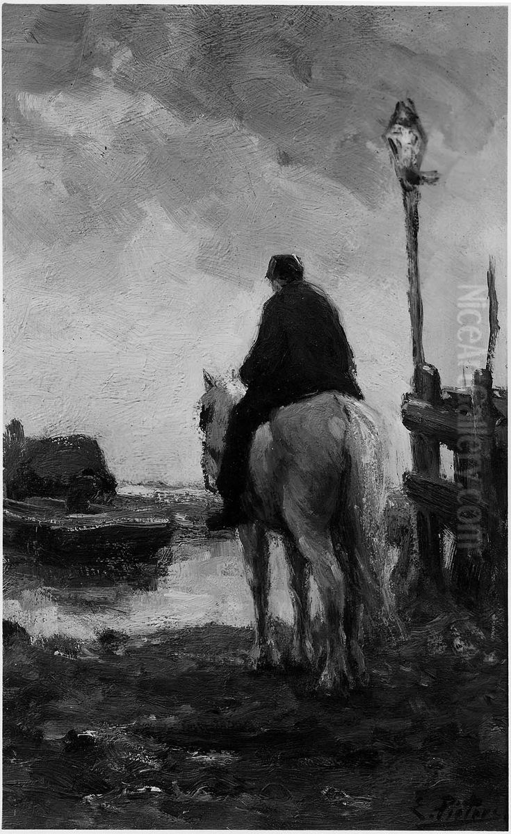 Man on a White Horse Oil Painting by Evert Pieters