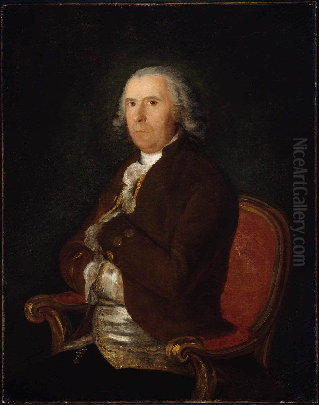 Portrait of a Man in a Brown Coat Oil Painting by Francisco Goya Fuendetodos