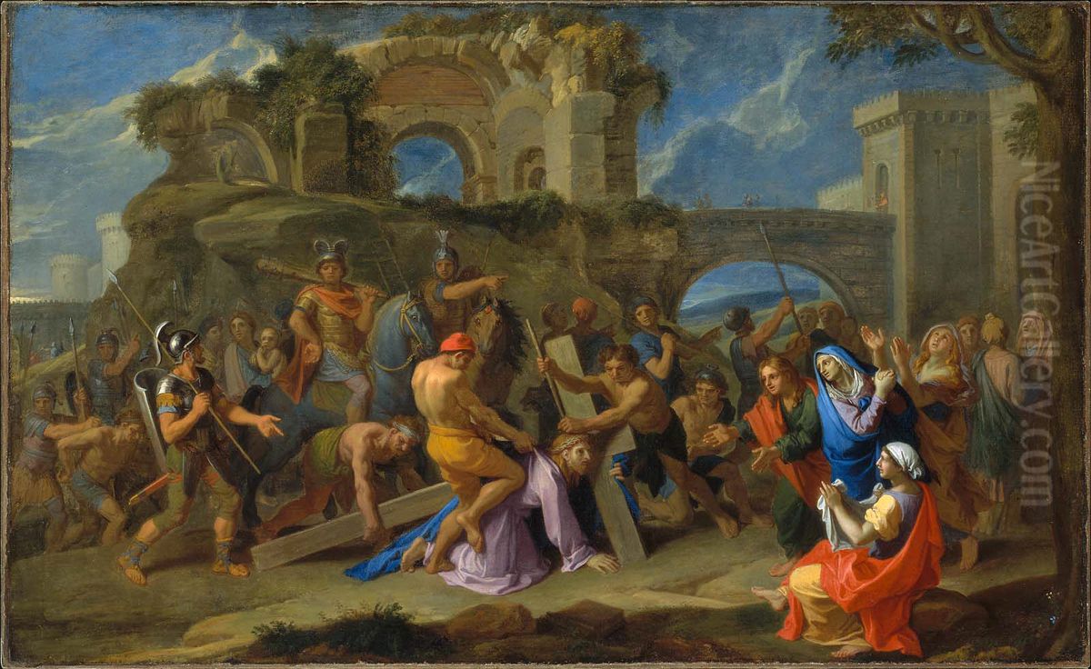 Christ Carrying the Cross Oil Painting by Francois-Alexandre Verdier