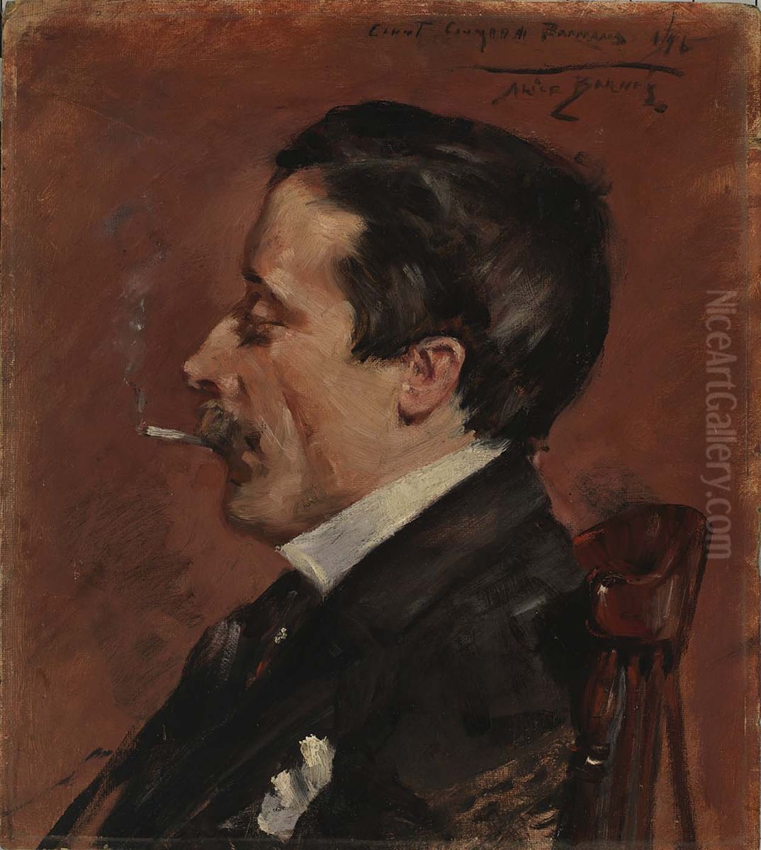 Man with Cigarette Oil Painting by Alice Pike Barney