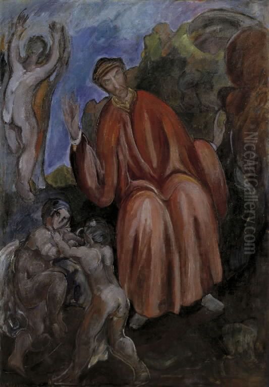 Dante. Prophets, Opus I Oil Painting by Jens Adolf Jerichau