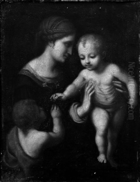 Virgin and Child with St. John Oil Painting by Bernardino Luini