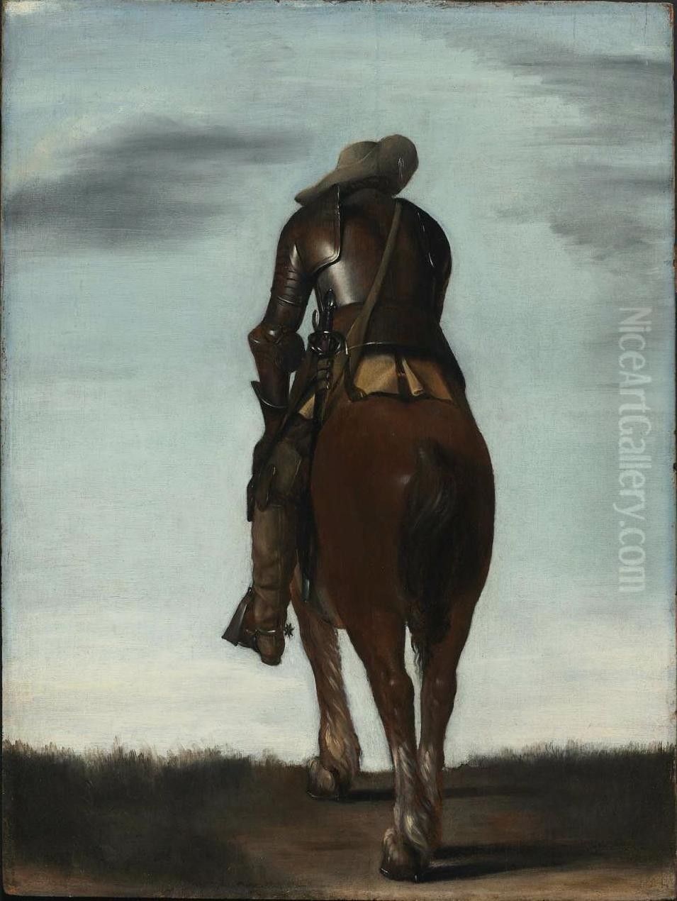 Man on Horseback Oil Painting by Gerard Ter Borch
