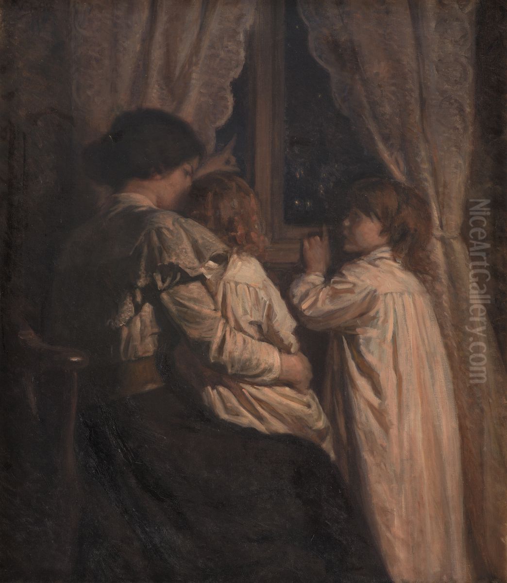 The Children Saying Good Night to their Stars Oil Painting by Valdemar Irminger
