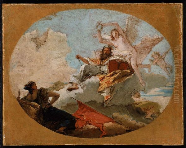 The Crowning of Merit Oil Painting by Giovanni Battista Tiepolo