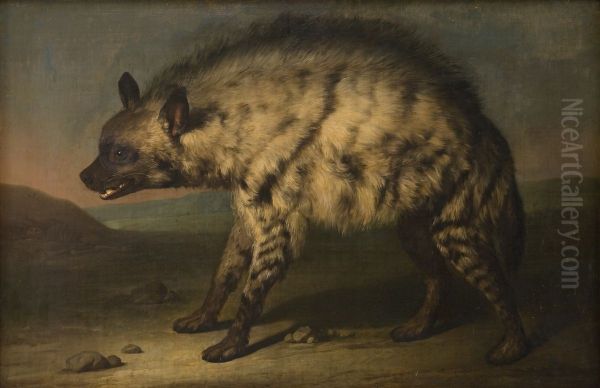 Hyaenen i menageriet ved Frederiksberg Slot Oil Painting by Jens Juel