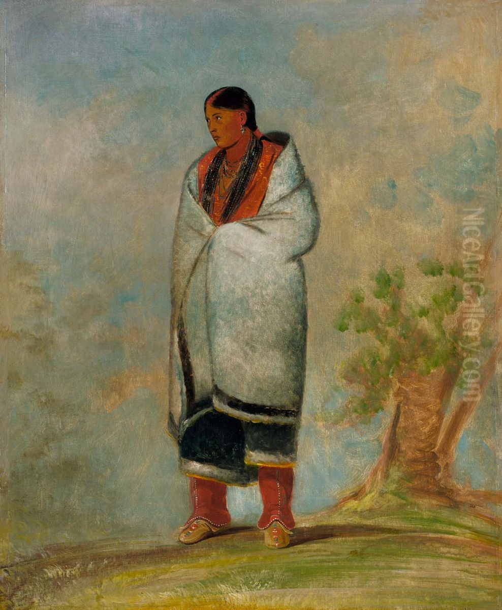 Wa-quoth-e-qua, The Buck's Wife, Wife of the Whale Oil Painting by George Catlin