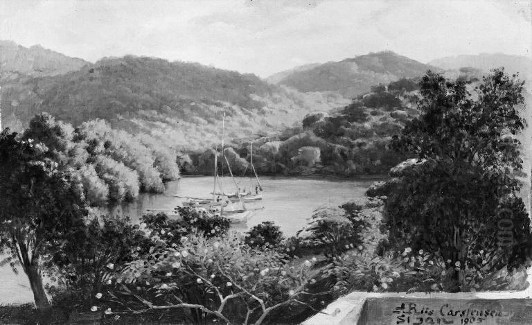 Bjergso pa St. Jan Oil Painting by Andreas Riis Carstensen