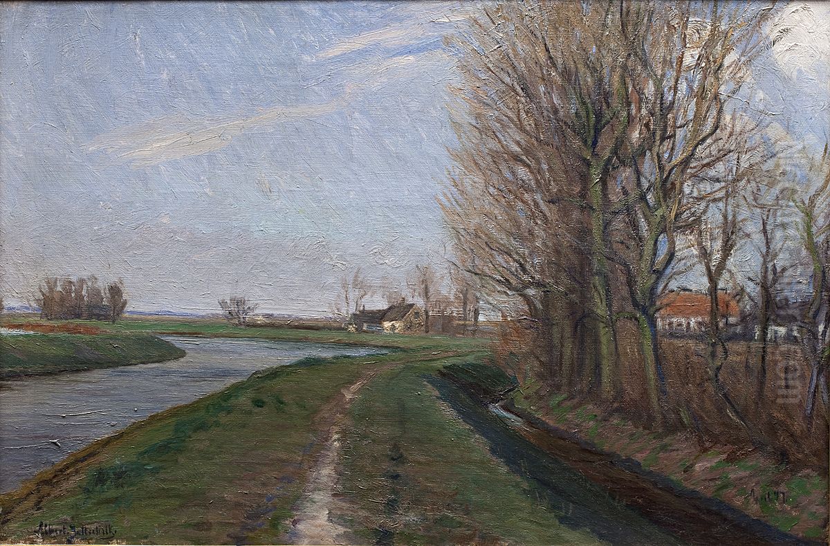 Eftermiddag i april Oil Painting by Albert Gottschalk