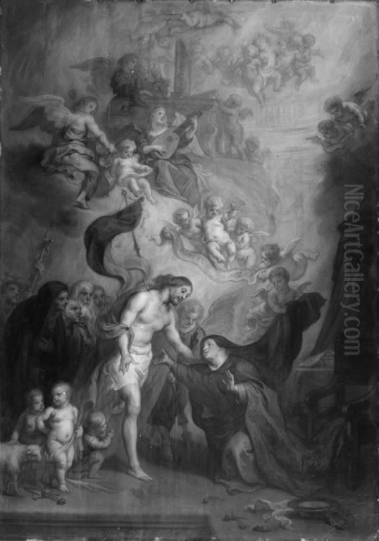 Christ Resurrected Reveals Himself to his Mother Oil Painting by Theodoor van Thulden