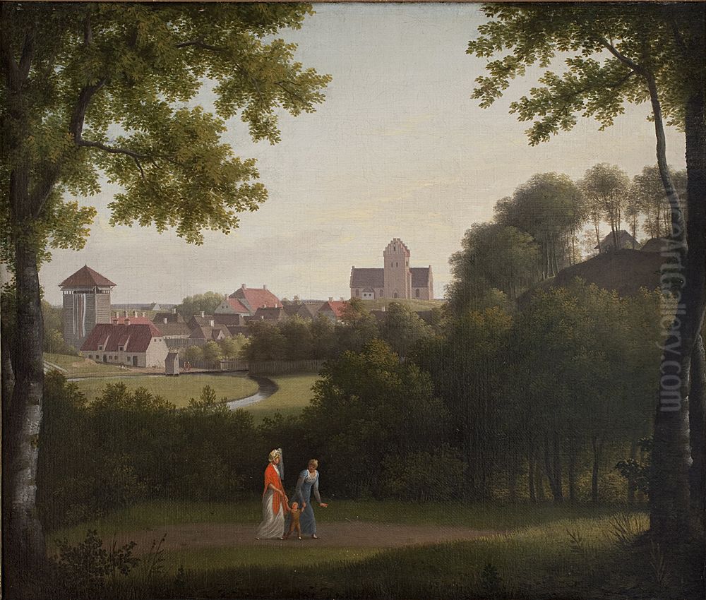 Prospekt af Lyngby Oil Painting by Christoffer Wilhelm Eckersberg Prospekt af Lyngby Oil Painting by Christoffer Wilhelm Eckersberg