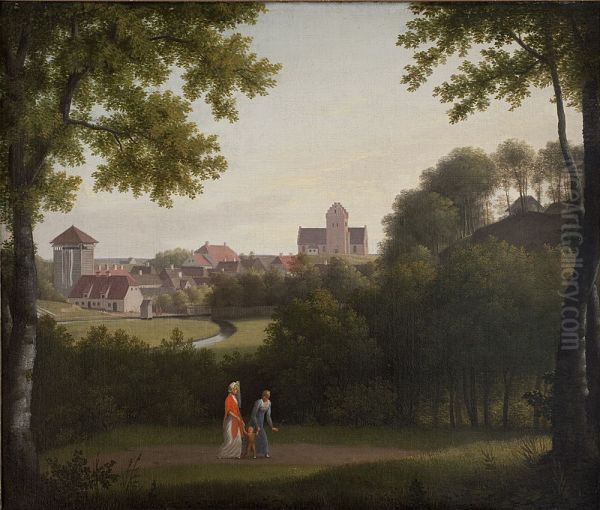 Prospekt af Lyngby Oil Painting by Christoffer Wilhelm Eckersberg