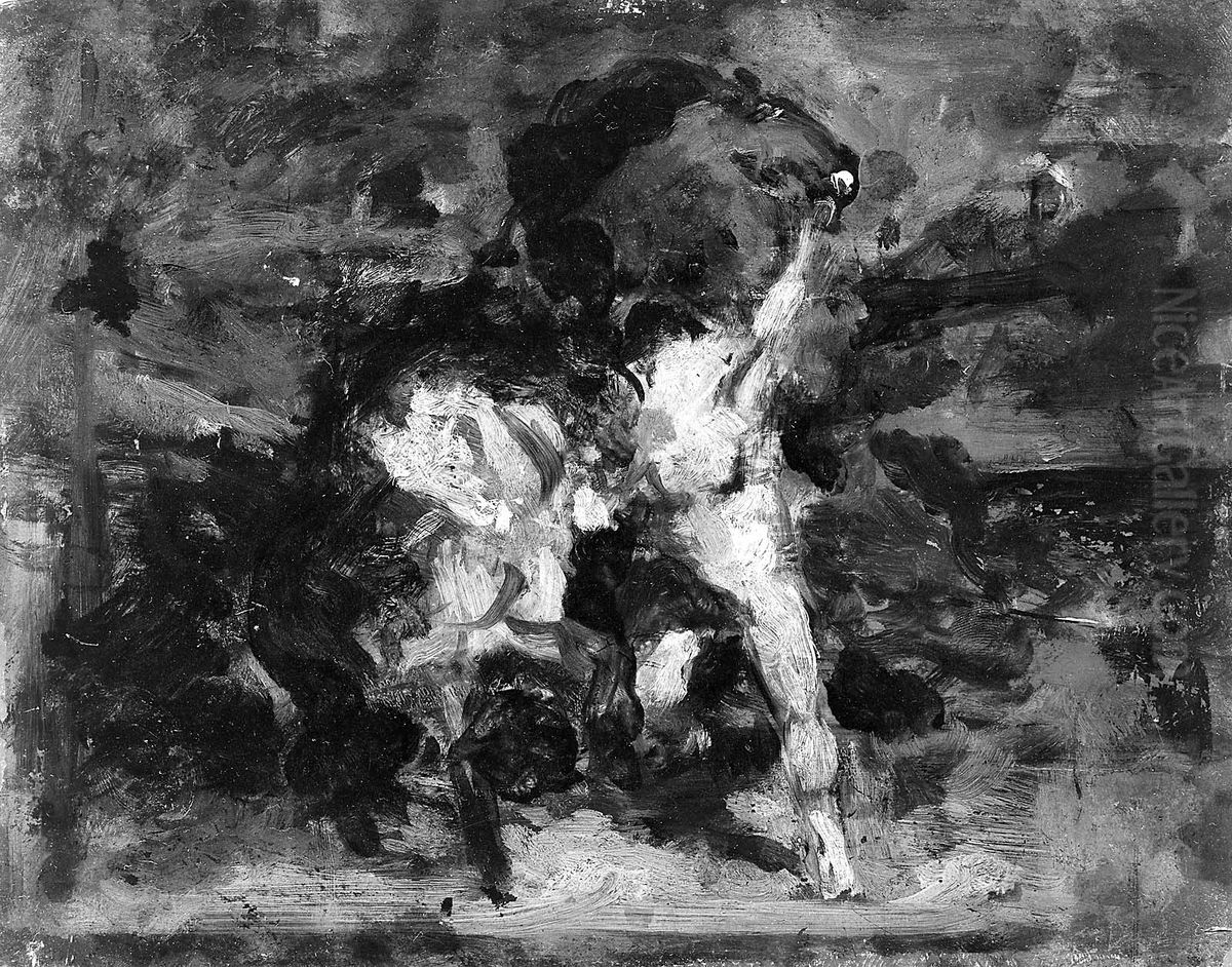 Sketch for Automedon with the Horses of Achilles Oil Painting by Regnault Henri