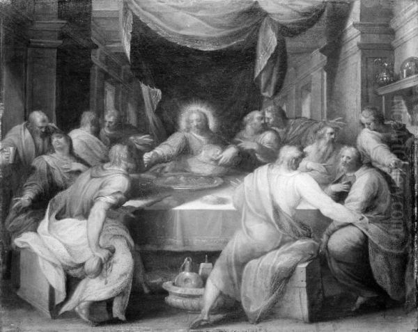 The Last Supper Oil Painting by Girolamo Muziano
