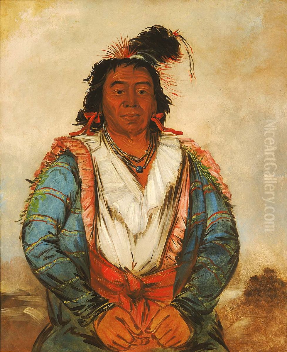 Hose-put-o-kaw-gee, a Brave Oil Painting by George Catlin Hose-put-o-kaw-gee, a Brave Oil Painting by George Catlin