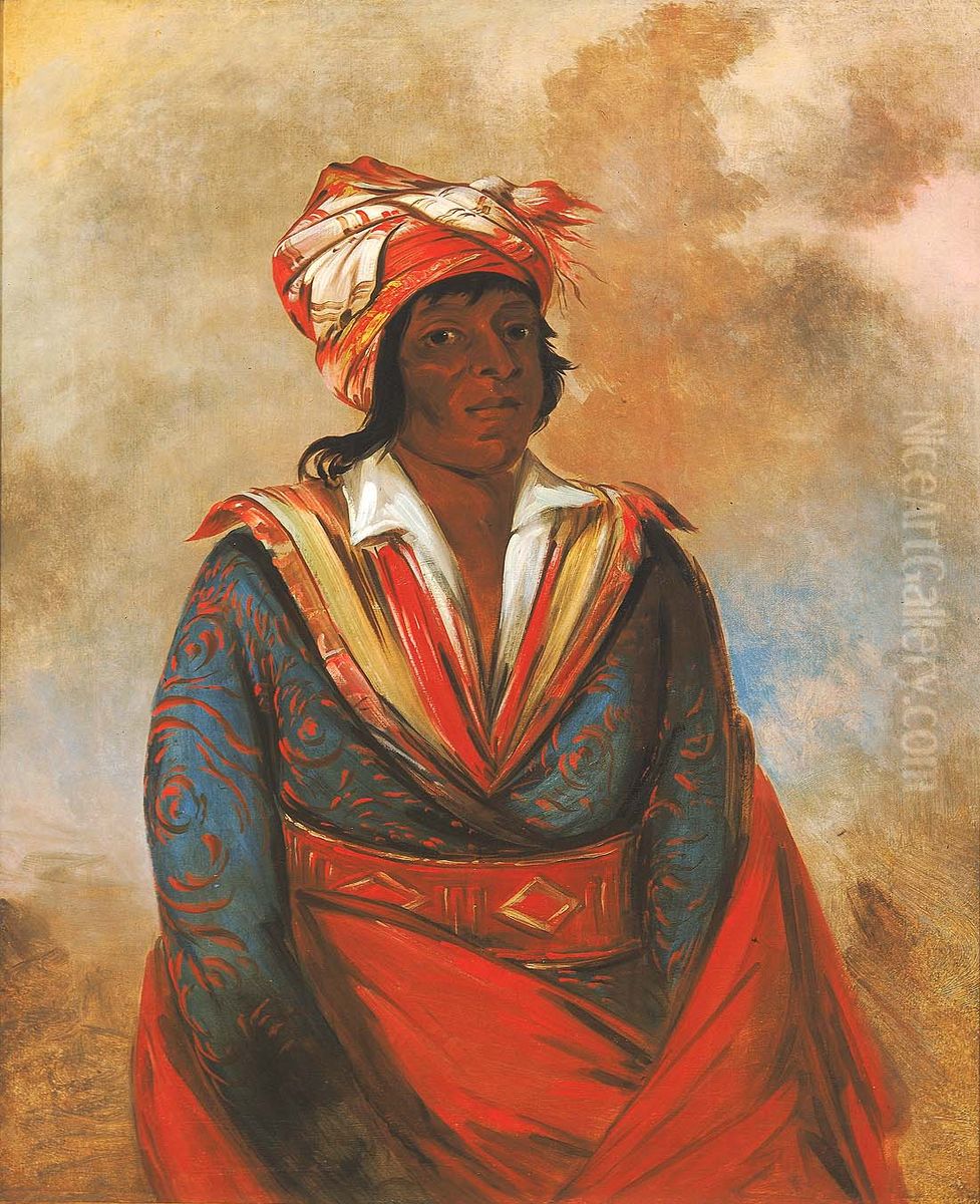 Kut-tee-o-tub-bee, How Did He Kill?, a Noted Brave Oil Painting by George Catlin Kut-tee-o-tub-bee, How Did He Kill?, a Noted Brave Oil Painting by George Catlin