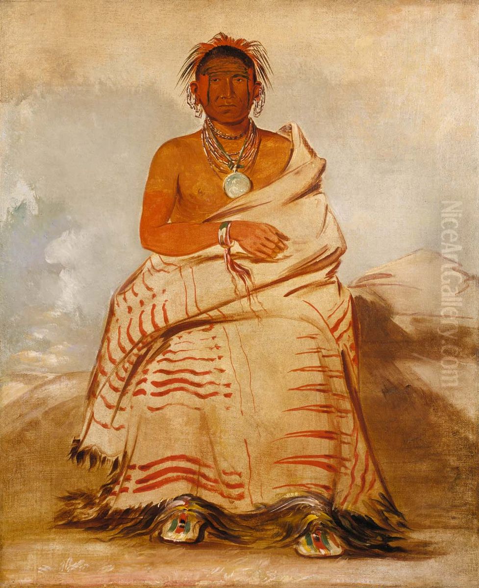 L'har-e-tar-rushe, Ill-natured Man, a Skidi (Wolf) Pawnee Oil Painting by George Catlin