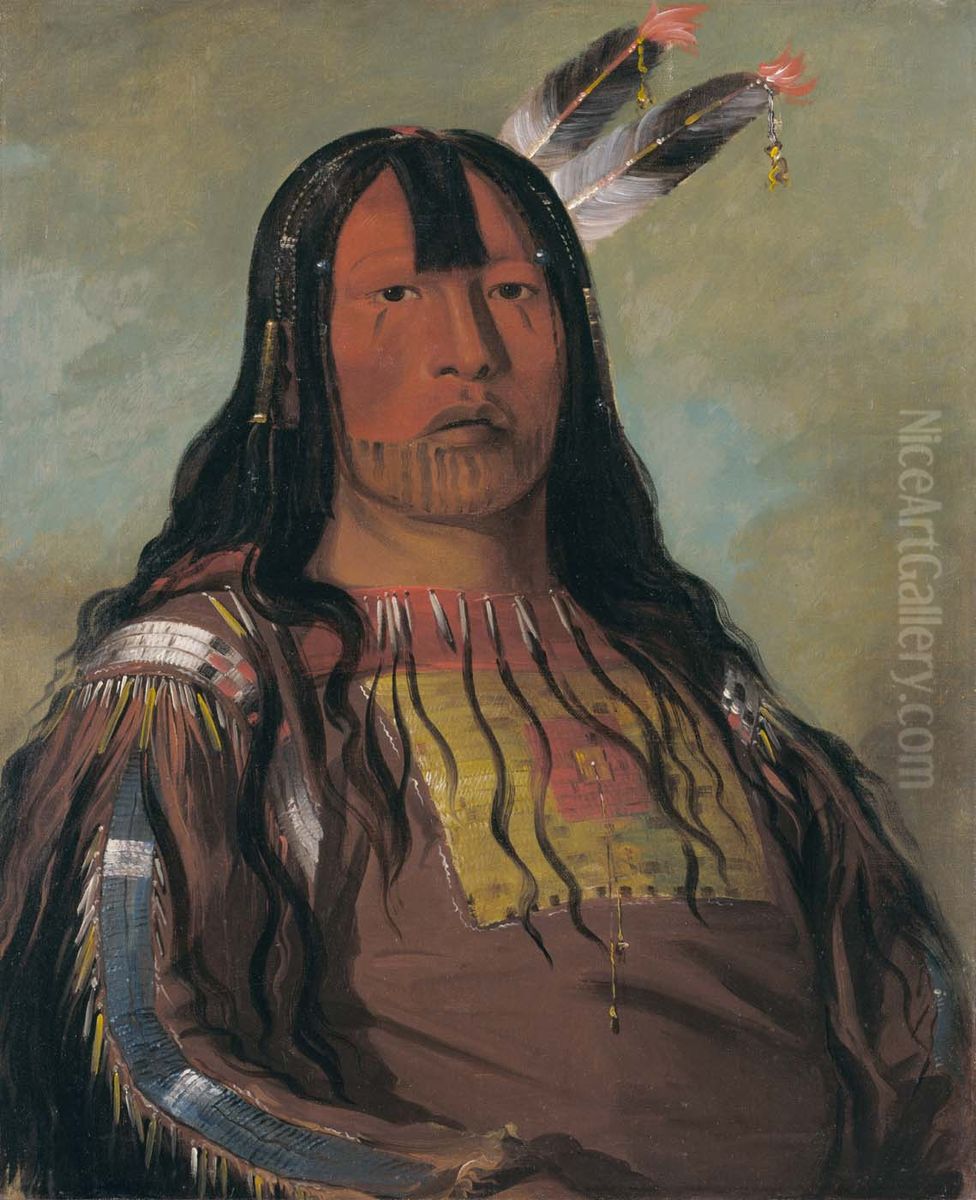 Mix-ke-mote-skin-na, Iron Horn, a Warrior Oil Painting by George Catlin