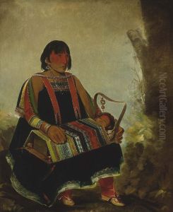 Ju-ah-kis-gaw, Woman With Her Child in a Cradle