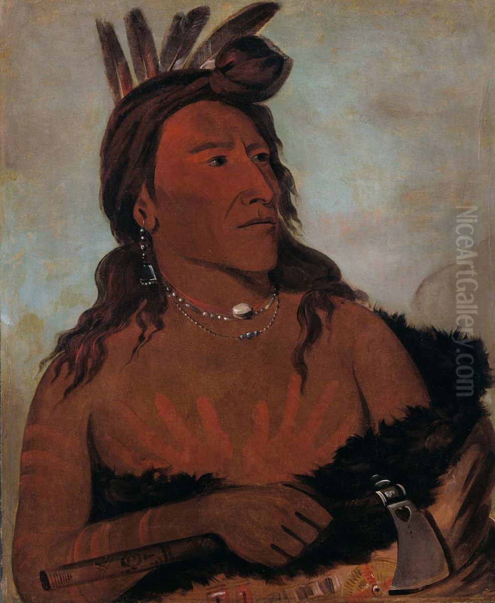 Mah-to-che-ga, Little Bear, a Hunkpapa Brave Oil Painting by George Catlin