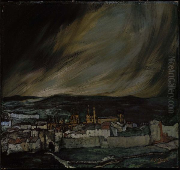 Castilian Landscape Oil Painting by Ignacio Zuloaga