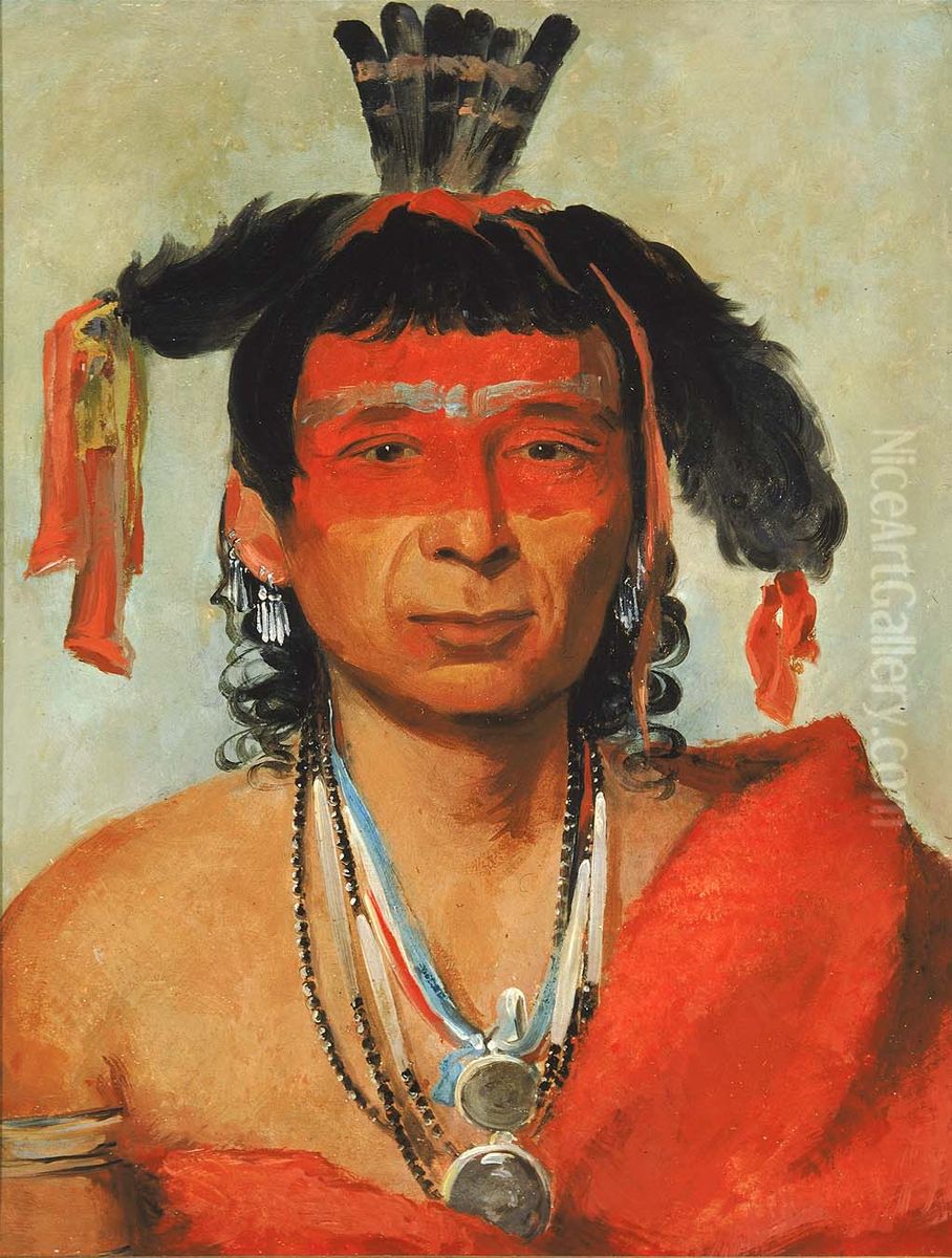 Mash-kee-wet, a Great Dandy Oil Painting by George Catlin