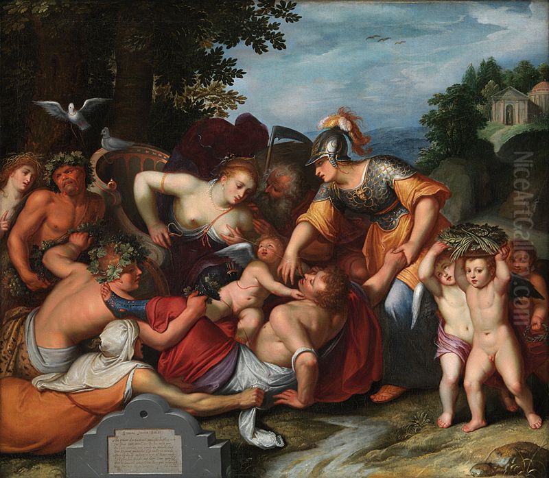 Gemeine Jeuchts Beeldt. Allegori pa ungdommens fristelser Oil Painting by Otto van Veen