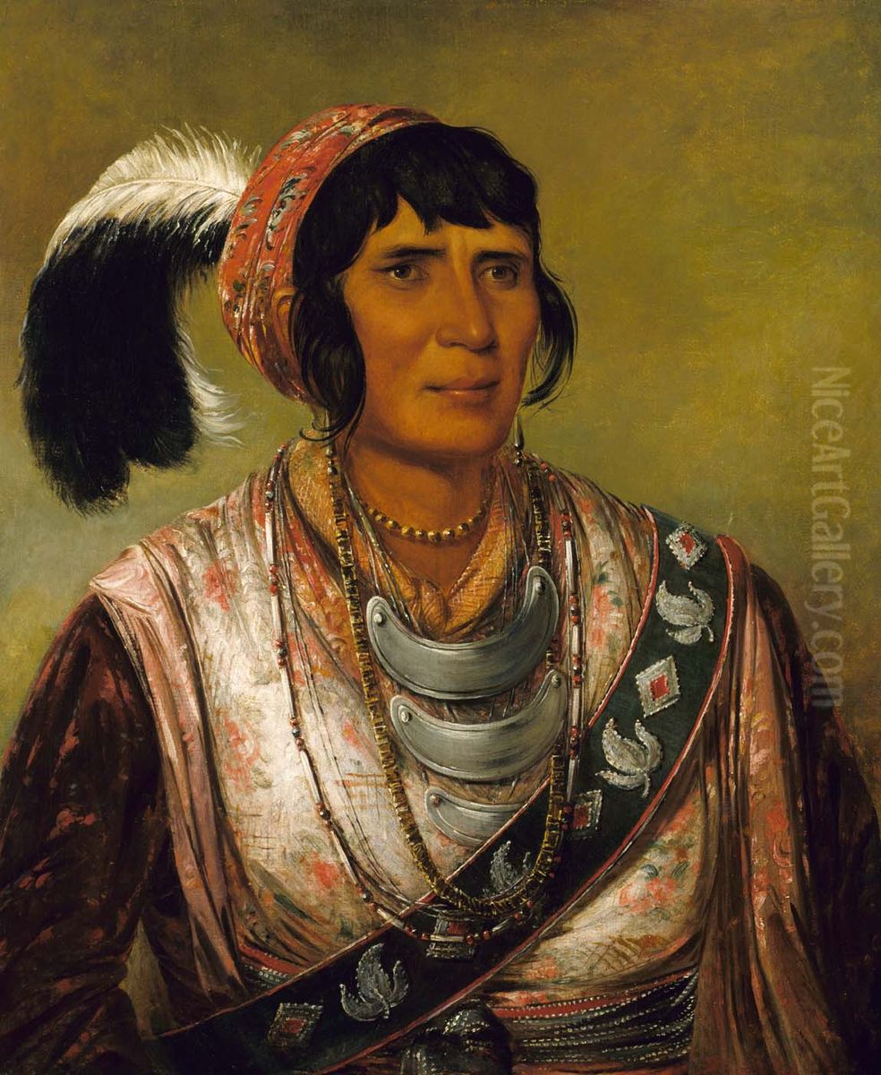 Os-ce-o-la, The Black Drink, a Warrior of Great Distinction Oil Painting by George Catlin
