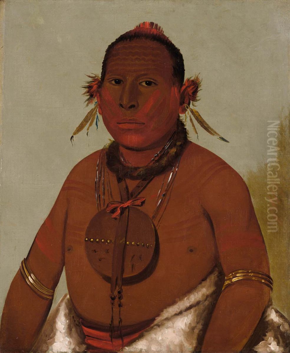 Wa-saw-me-saw, Roaring Thunder, Youngest Son of Black Hawk Oil Painting by George Catlin