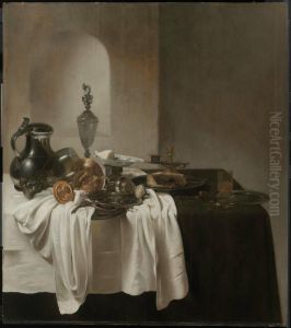 Breakfast Still Life with Glass and Metalwork