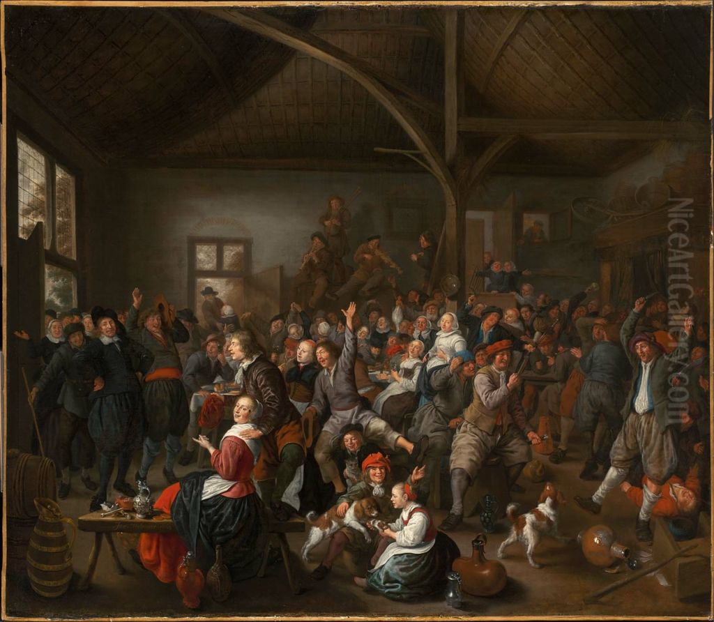 Peasants Carousing Oil Painting by Jan Miense Molenaer