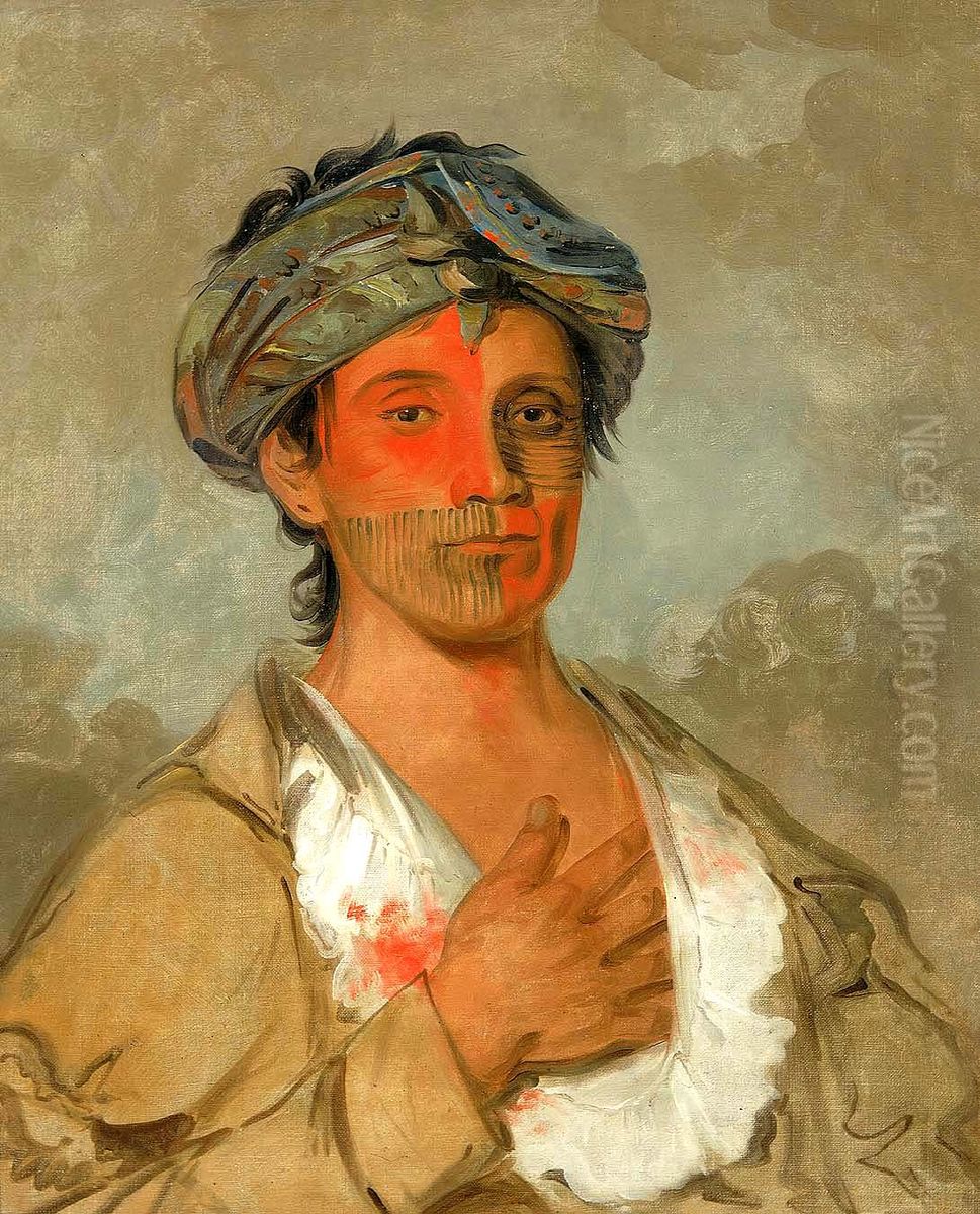Pah-te-coo-saw, Straight Man, Semicivilized Oil Painting by George Catlin