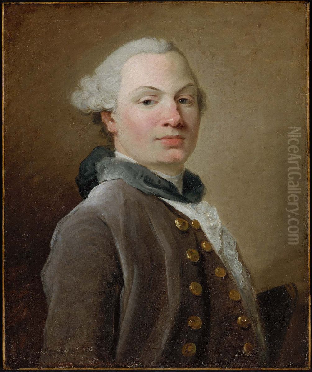 Portrait of a Man Oil Painting by Jean-Baptiste Perronneau