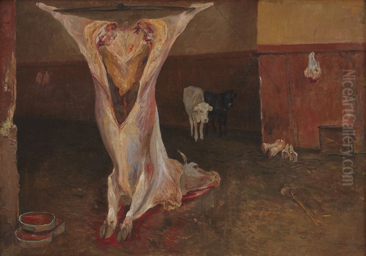 Carcase of an Ox. Rome Oil Painting by Theodor Esbern Philipsen