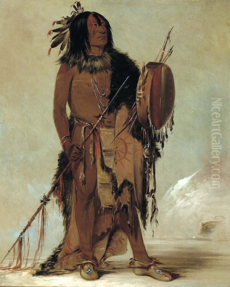 WI 1/4n-nes-tou, White Buffalo, an Aged Medicine Man Oil Painting by George Catlin WI 1/4n-nes-tou, White Buffalo, an Aged Medicine Man Oil Painting by George Catlin