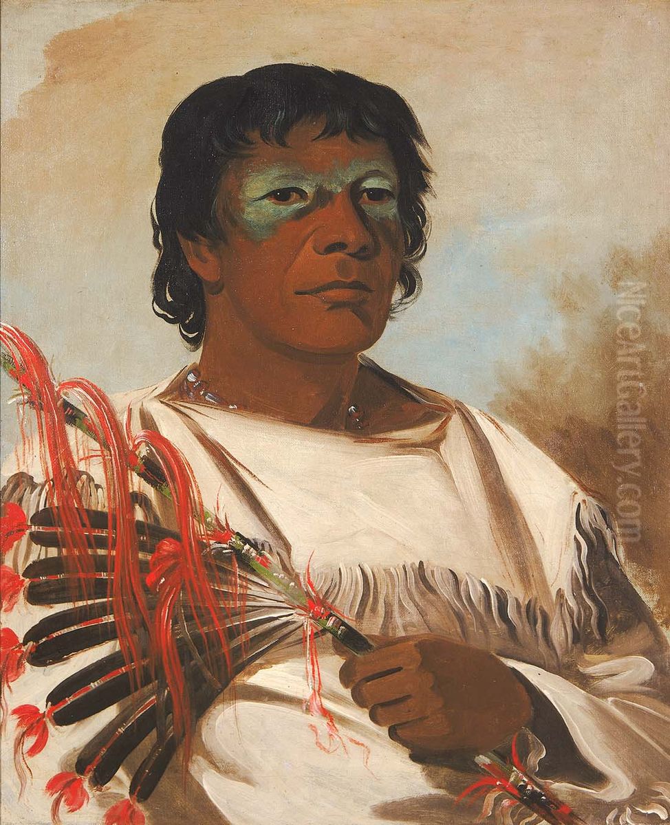 Wah-pe-kee-suck, White Cloud (called the Prophet), Adviser to Black Hawk Oil Painting by George Catlin Wah-pe-kee-suck, White Cloud (called the Prophet), Adviser to Black Hawk Oil Painting by George Catlin