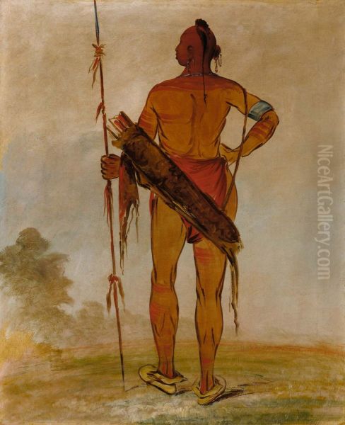 Pa-hu-sha, White Hair, the Younger, a Band Chief Oil Painting by George Catlin