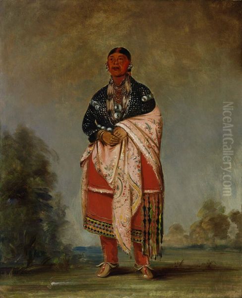 Wife of Kee-o-kuk Oil Painting by George Catlin