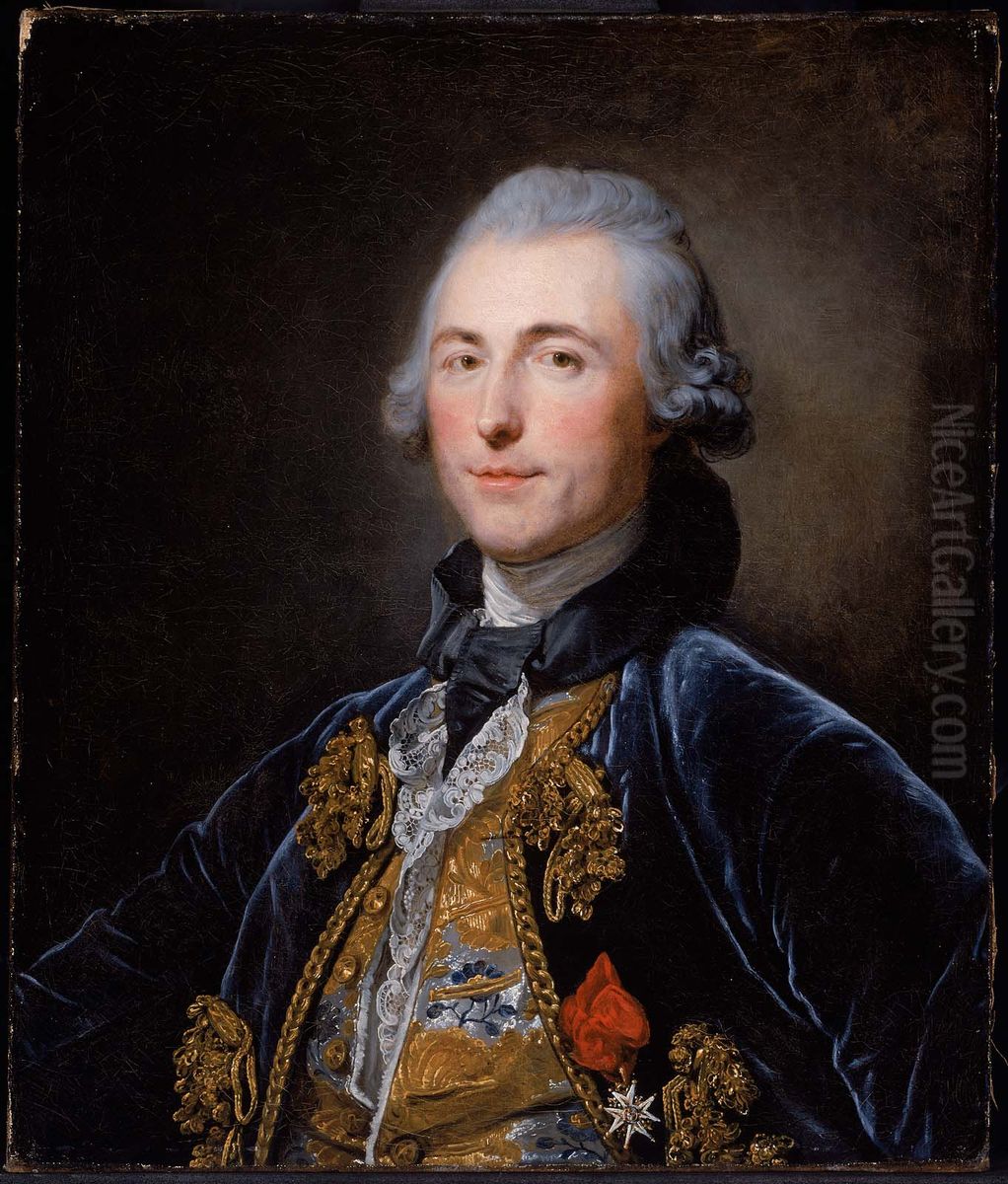 Presumed Portrait of Chevalier de Damery Oil Painting by Jean-Baptiste Greuze
