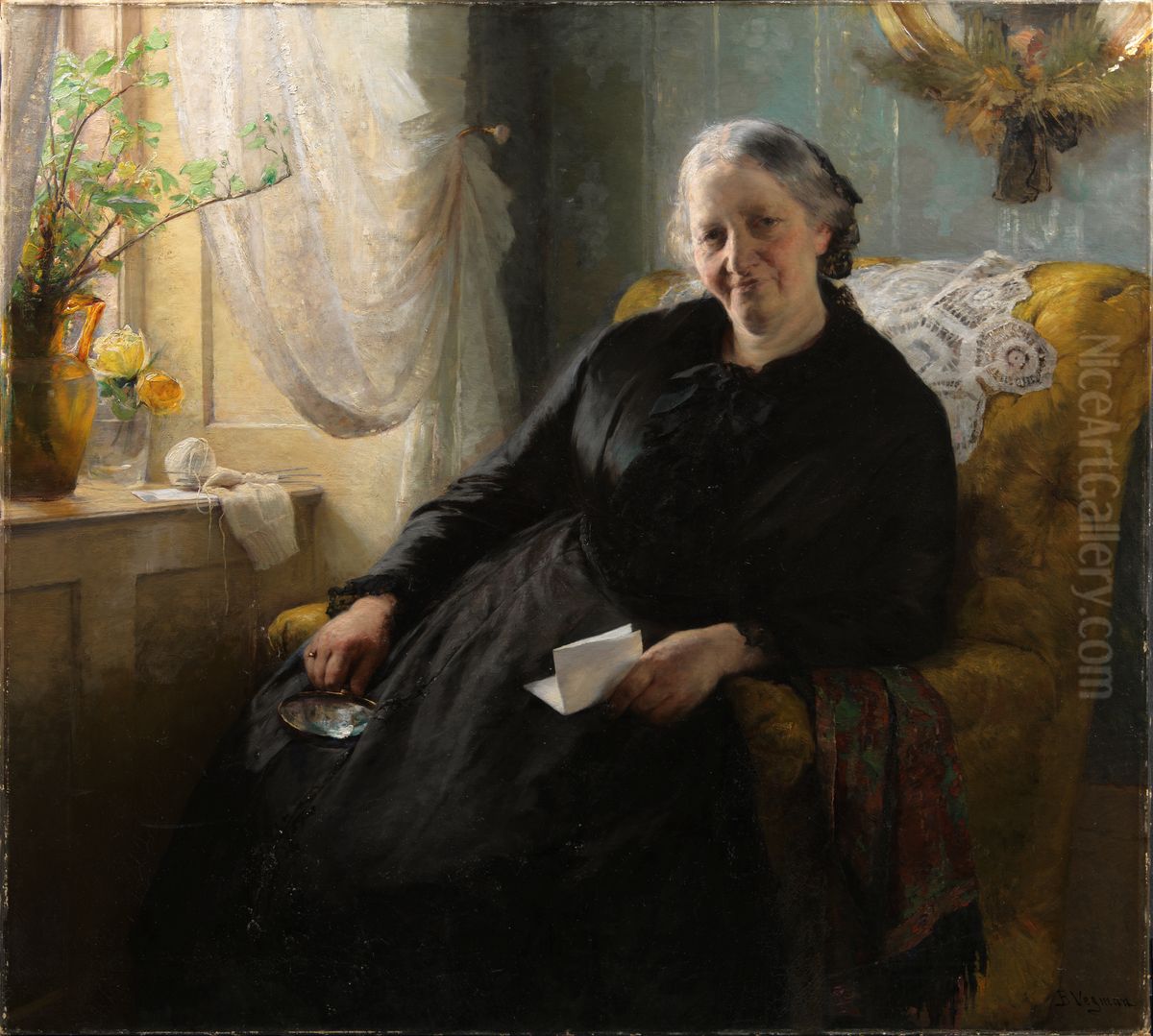 Portraet af Cecilie Trier, f. Melchior Oil Painting by Bertha Wegmann