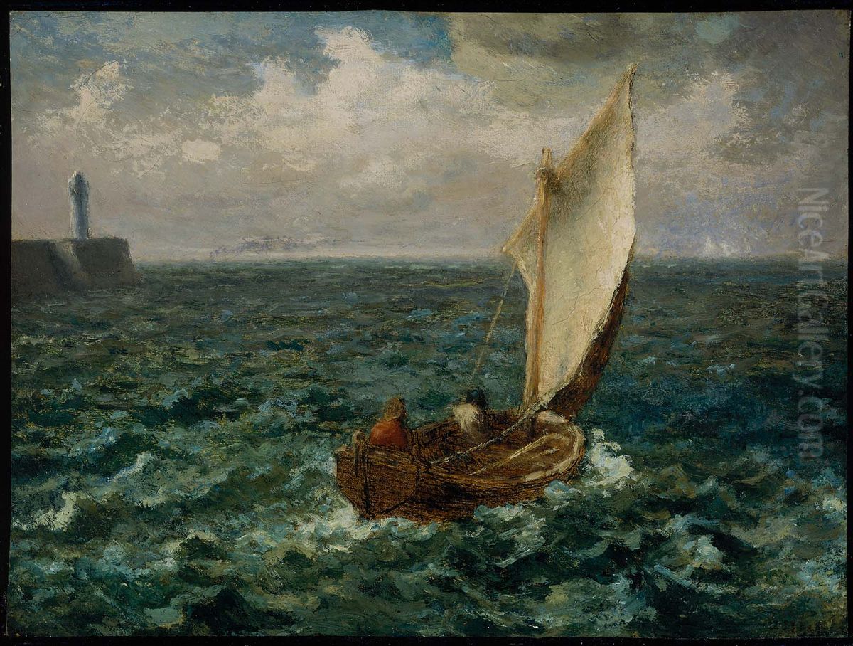 Fishing Boat Oil Painting by Jean-Francois Millet