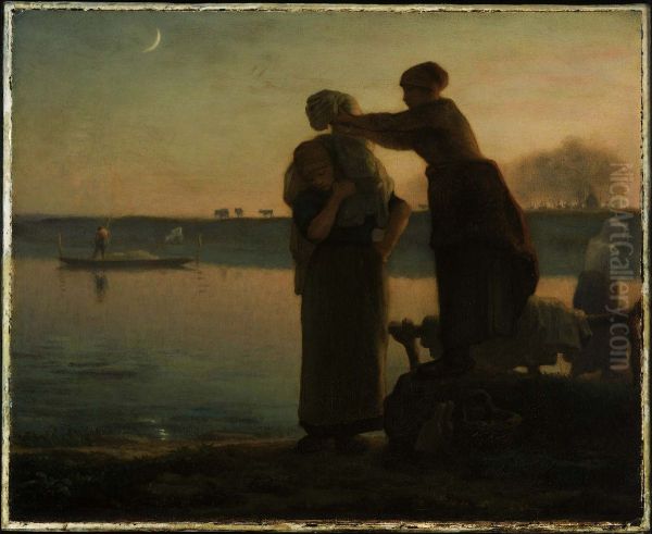 Washerwomen Oil Painting by Jean-Francois Millet