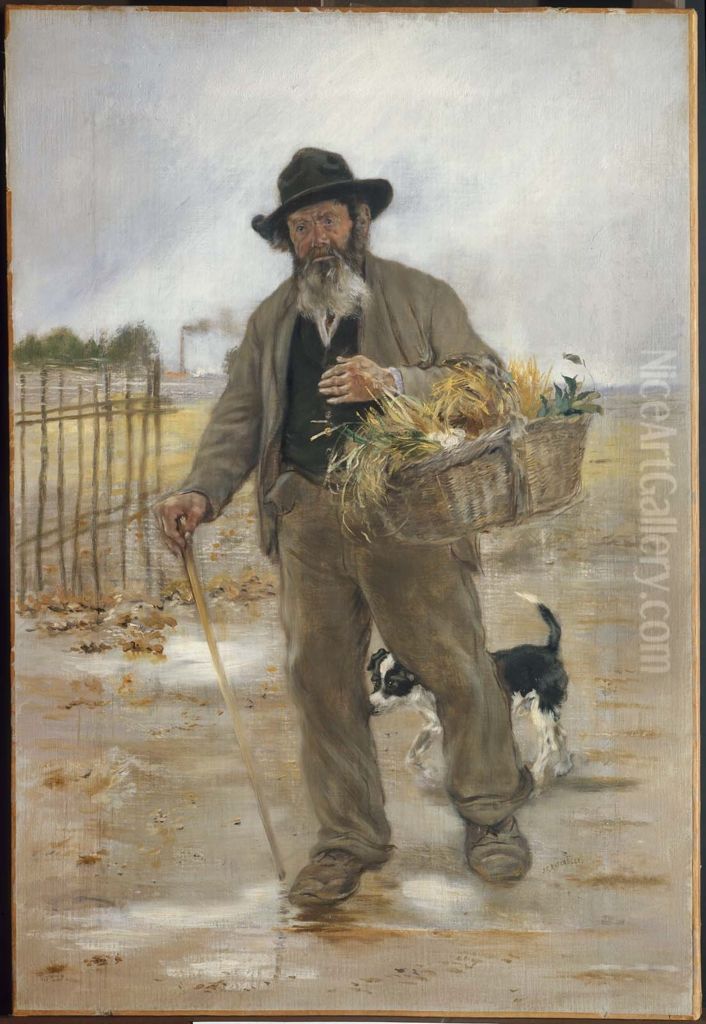 Garlic Seller Oil Painting by Jean-Francois Raffaelli
