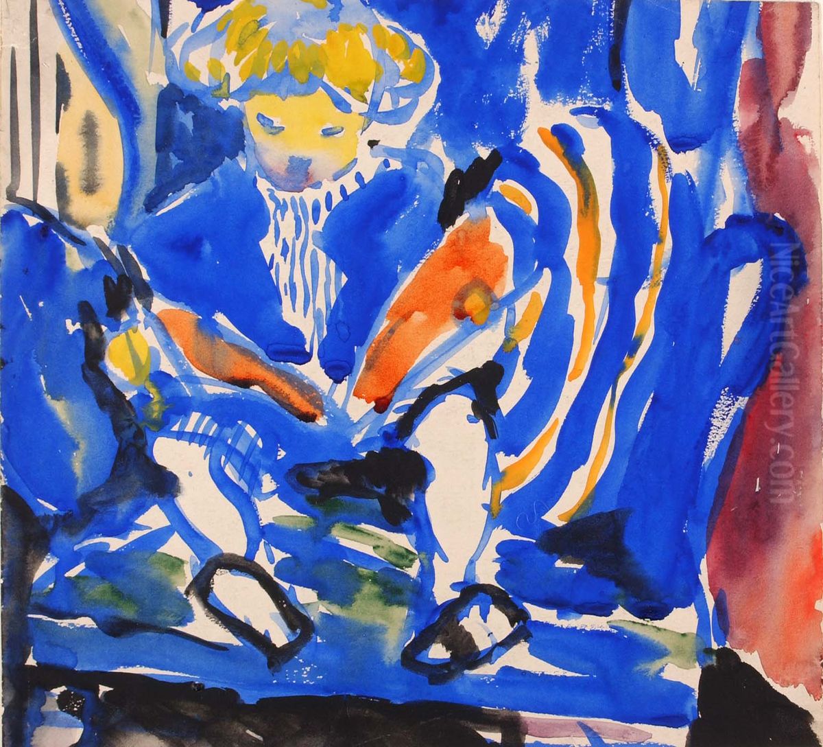 Child Reading Oil Painting by Henry Lyman Sayen