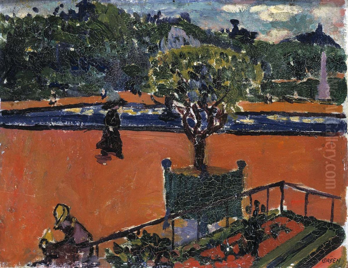 In the Luxembourg Gardens Oil Painting by Henry Lyman Sayen